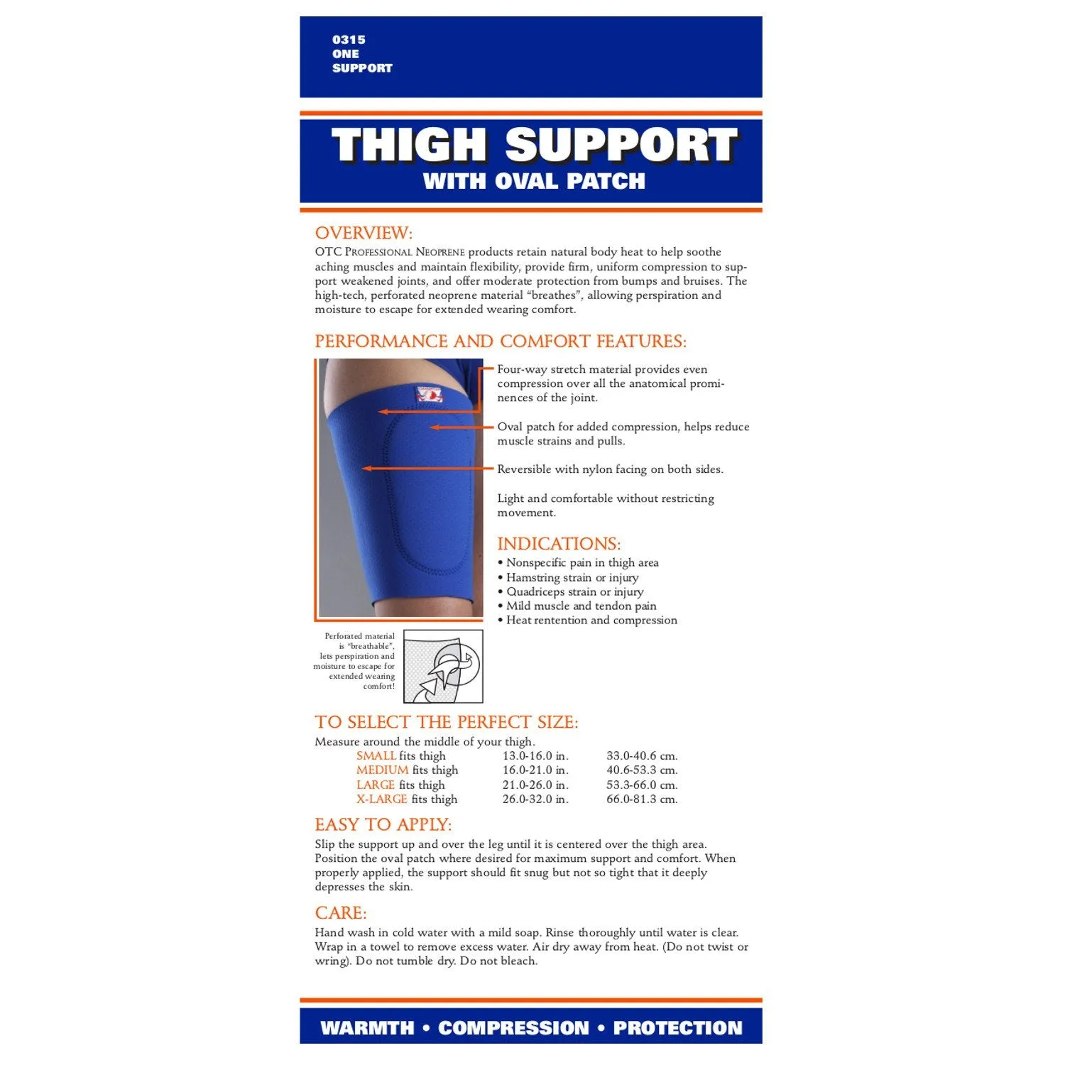 OTC THIGH SUPP NEOP OVAL PAD - 0315