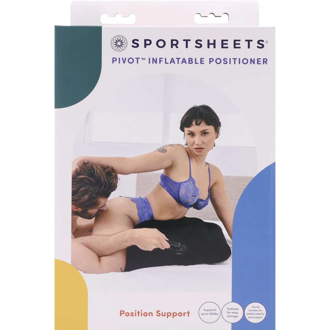 Pivot Inflatable Positioner Sex Pillow With Handles By Sportsheets - Black