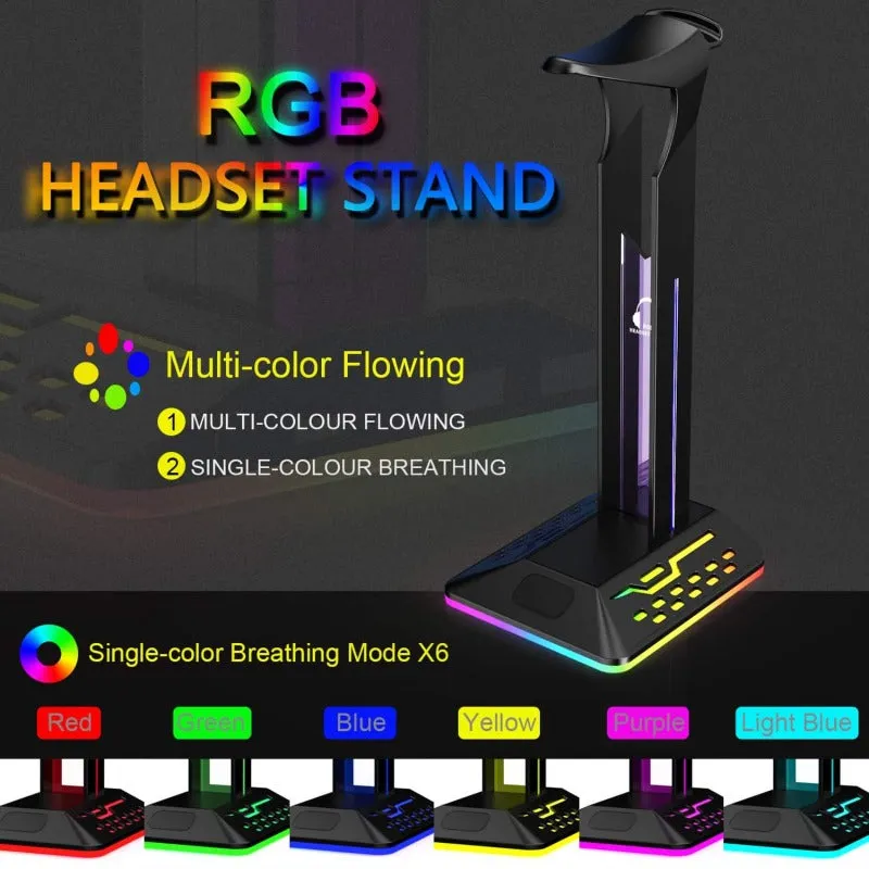 RGB Headphone Stand,Flexible Gamers Earphones Hangers