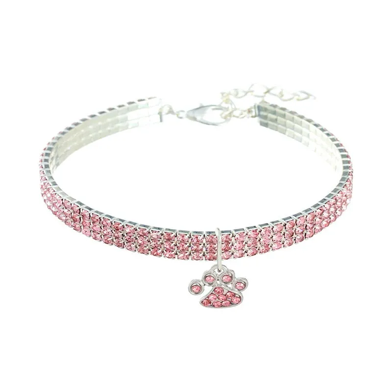 Rhinestone Pearl Necklace Dog & Cat Collar | Elegant Pet Jewelry with Sparkling Pendant