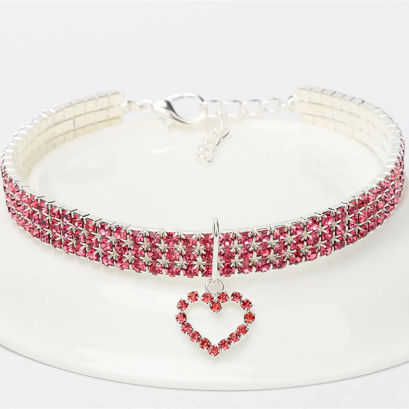 Rhinestone Pearl Necklace Dog & Cat Collar | Elegant Pet Jewelry with Sparkling Pendant