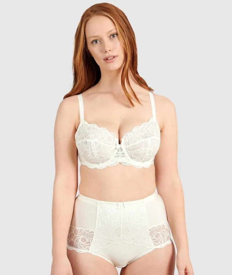 Sans Complexe Ariane Lace & Microfiber High Waist Brief - Ivory