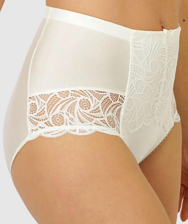 Sans Complexe Ariane Lace & Microfiber High Waist Brief - Ivory