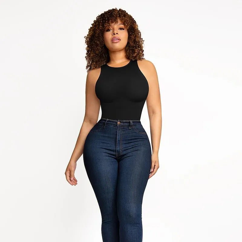 SheCurve® Crew Neck Sleeveless Sculpting Bodysuit Shapewear