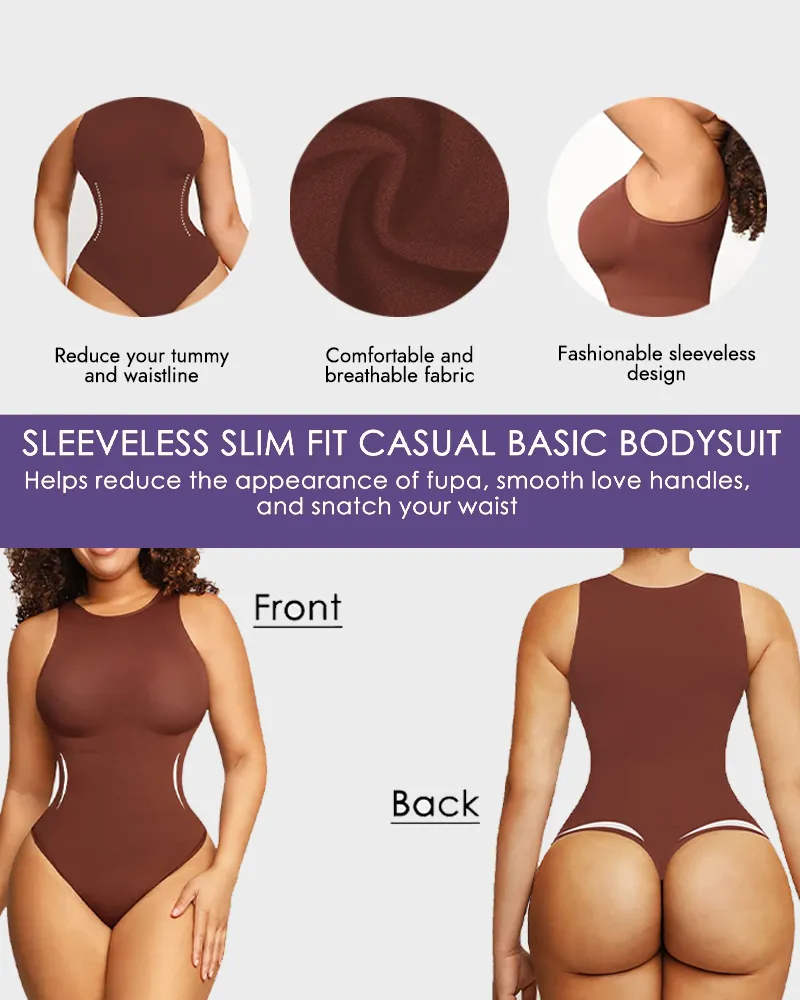 SheCurve® Crew Neck Sleeveless Sculpting Bodysuit Shapewear