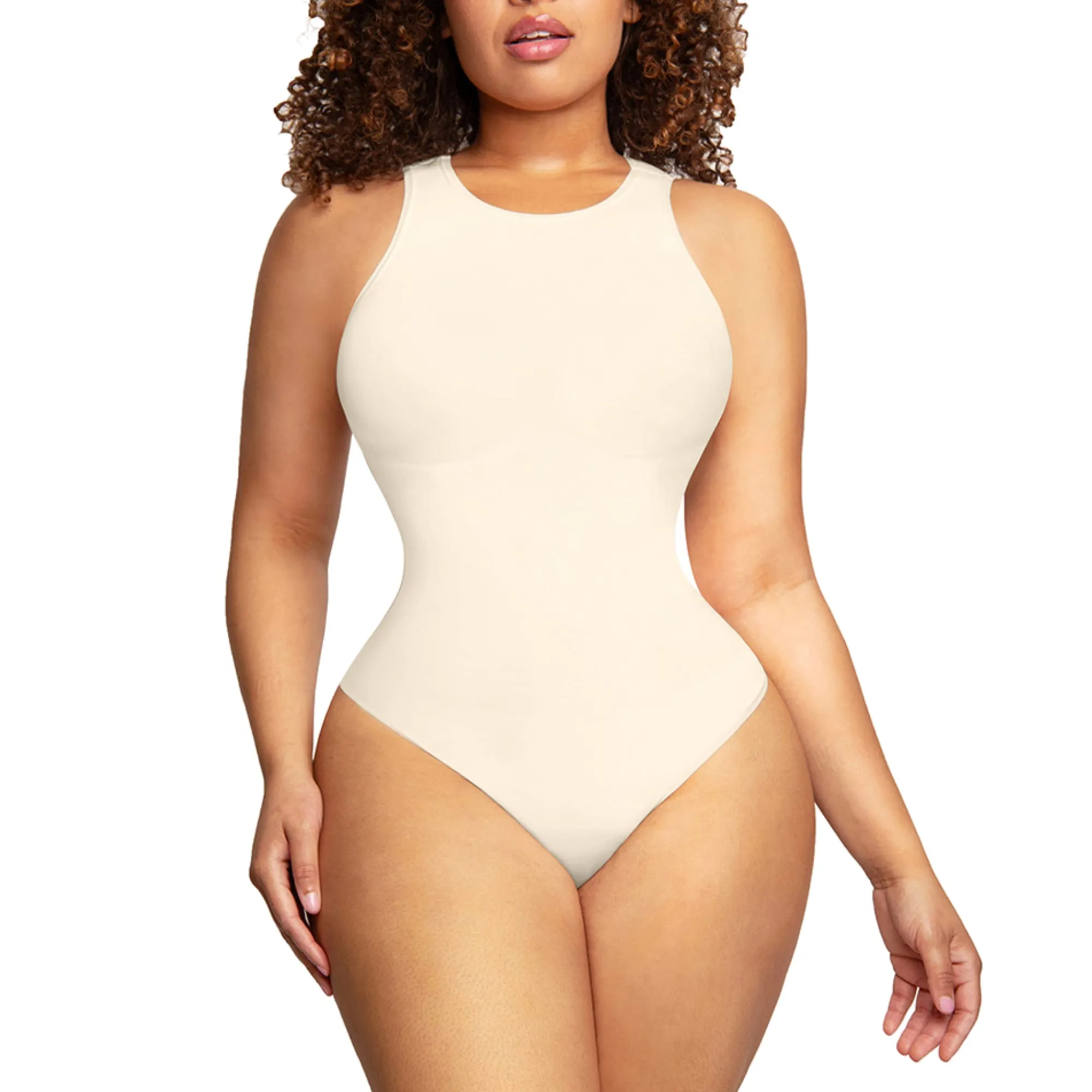 SheCurve® Crew Neck Sleeveless Sculpting Bodysuit Shapewear