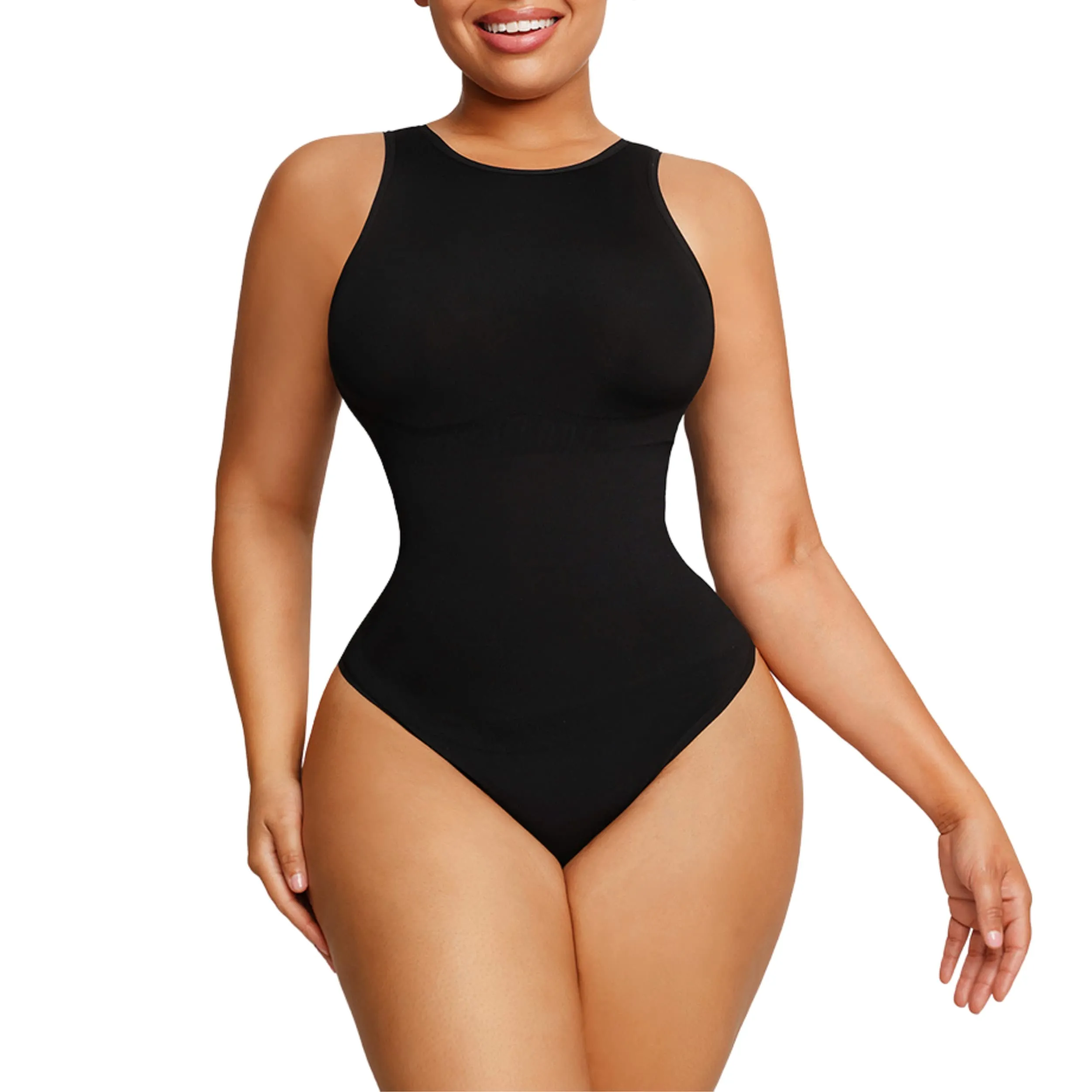 SheCurve® Crew Neck Sleeveless Sculpting Bodysuit Shapewear