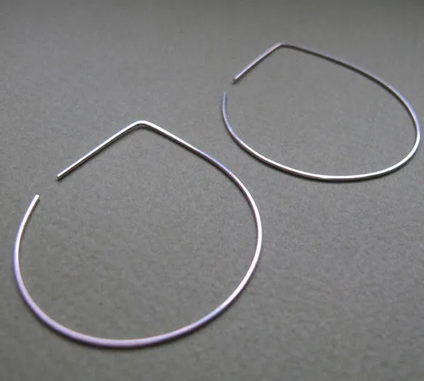 Sterling Silver Lotus Petal Hoop Earrings