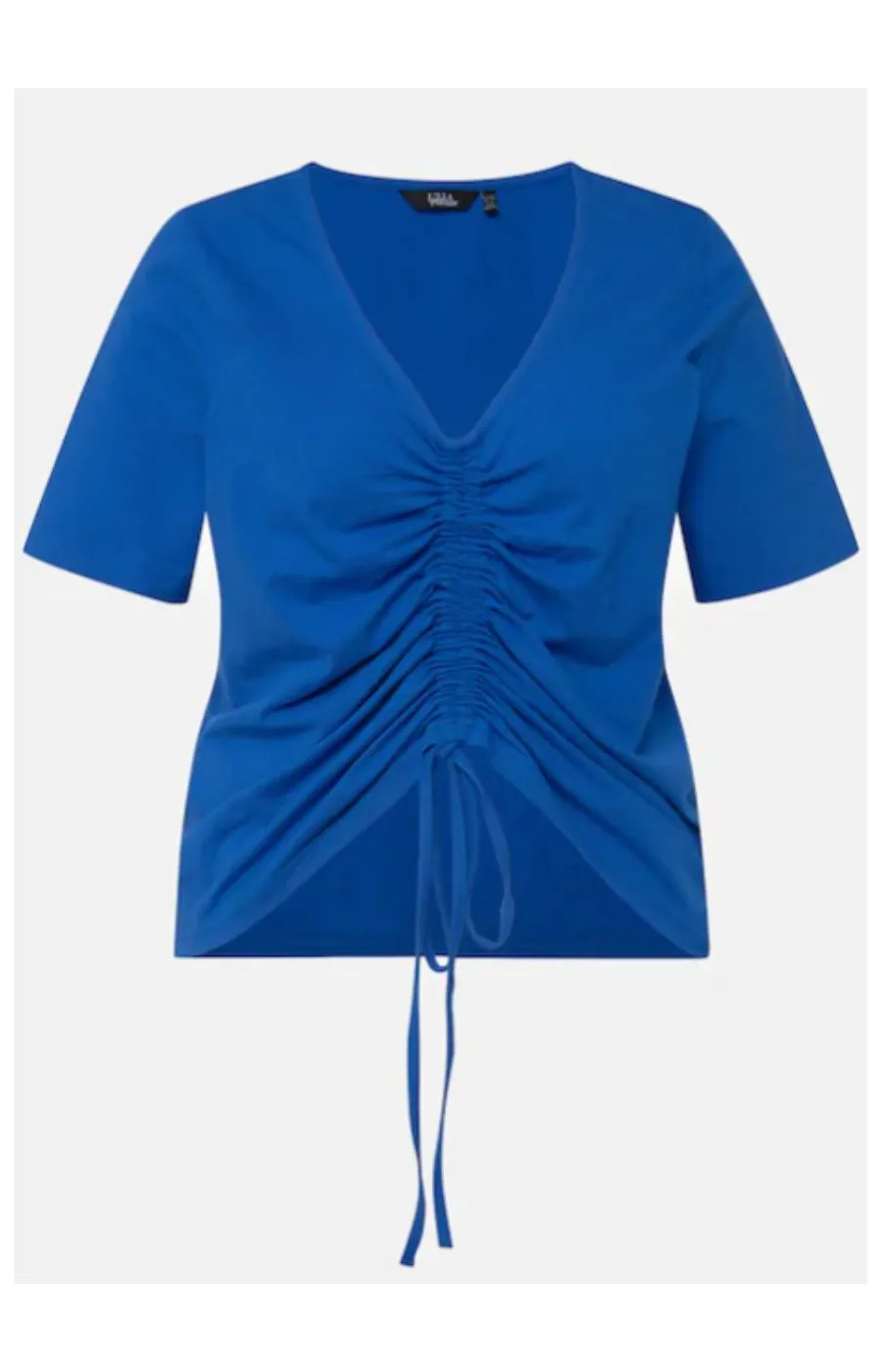 Ulla Popken Ruched Tee in Blue