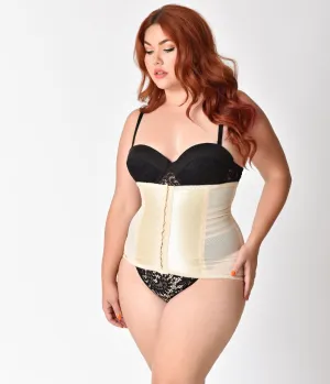 Unique Vintage Plus Size Beige Stretch Waist Cincher