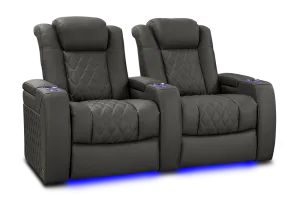 Valencia Tuscany XL Luxury Leather Home Theater Seating Row of 2, Graphite