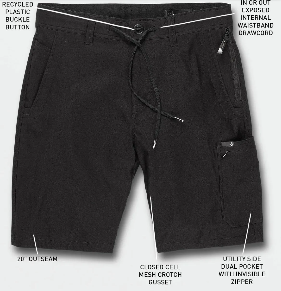 VOLCOM STONE TRAIL MASTER SHORT BLACK