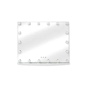 White Vanity Mirror with 18 LED Lights, 25" Inch Hollywood Lighted Makeup Mirror, Wall Mounted or Tabletop