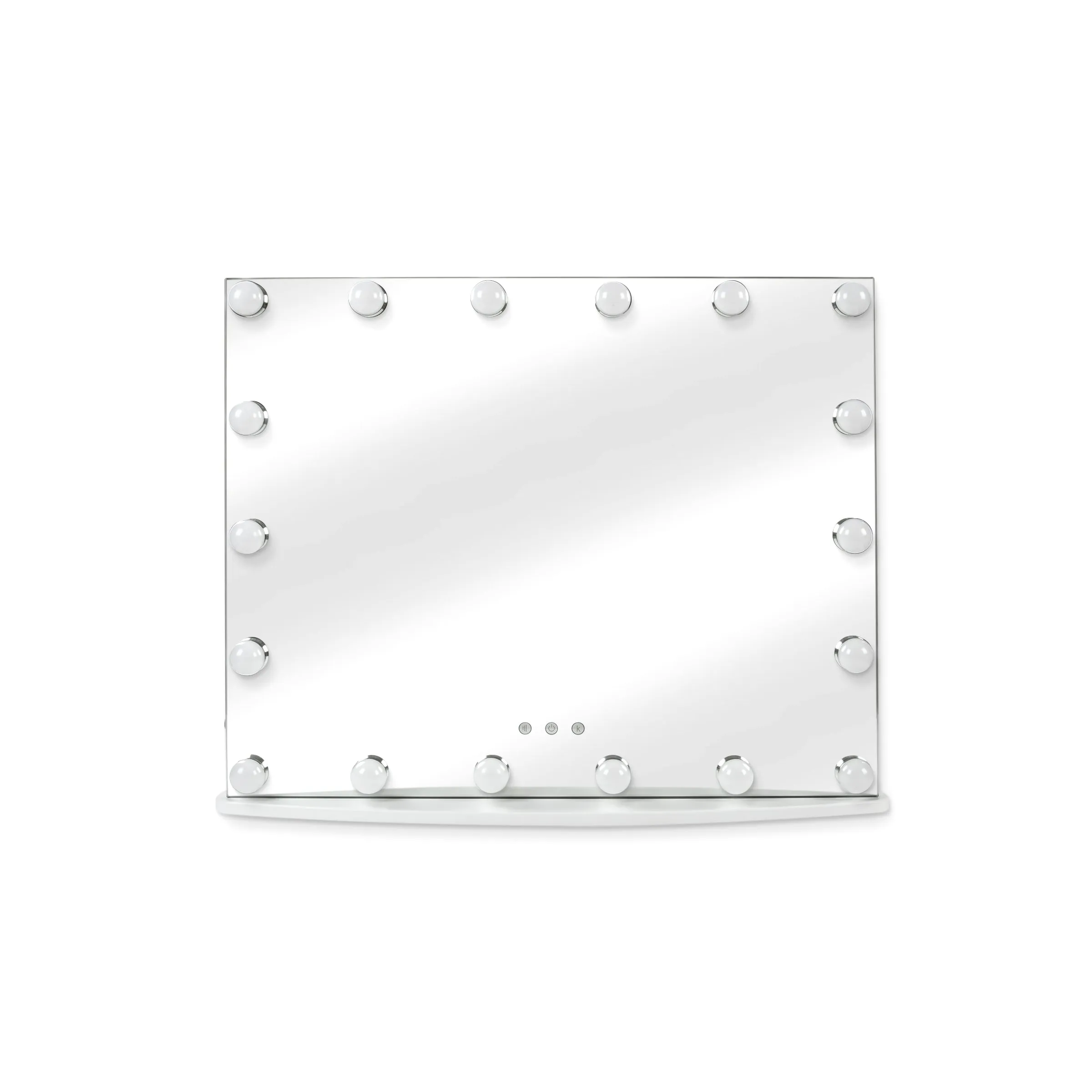 White Vanity Mirror with 18 LED Lights, 25" Inch Hollywood Lighted Makeup Mirror, Wall Mounted or Tabletop