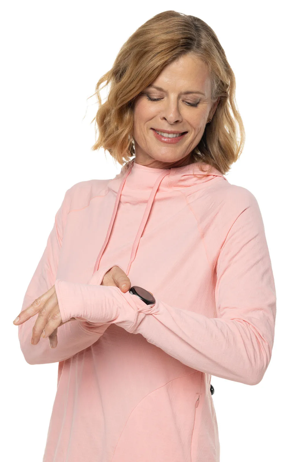 Women's Arabella Hoodie  |  Peachy Pink Diamond Jacquard