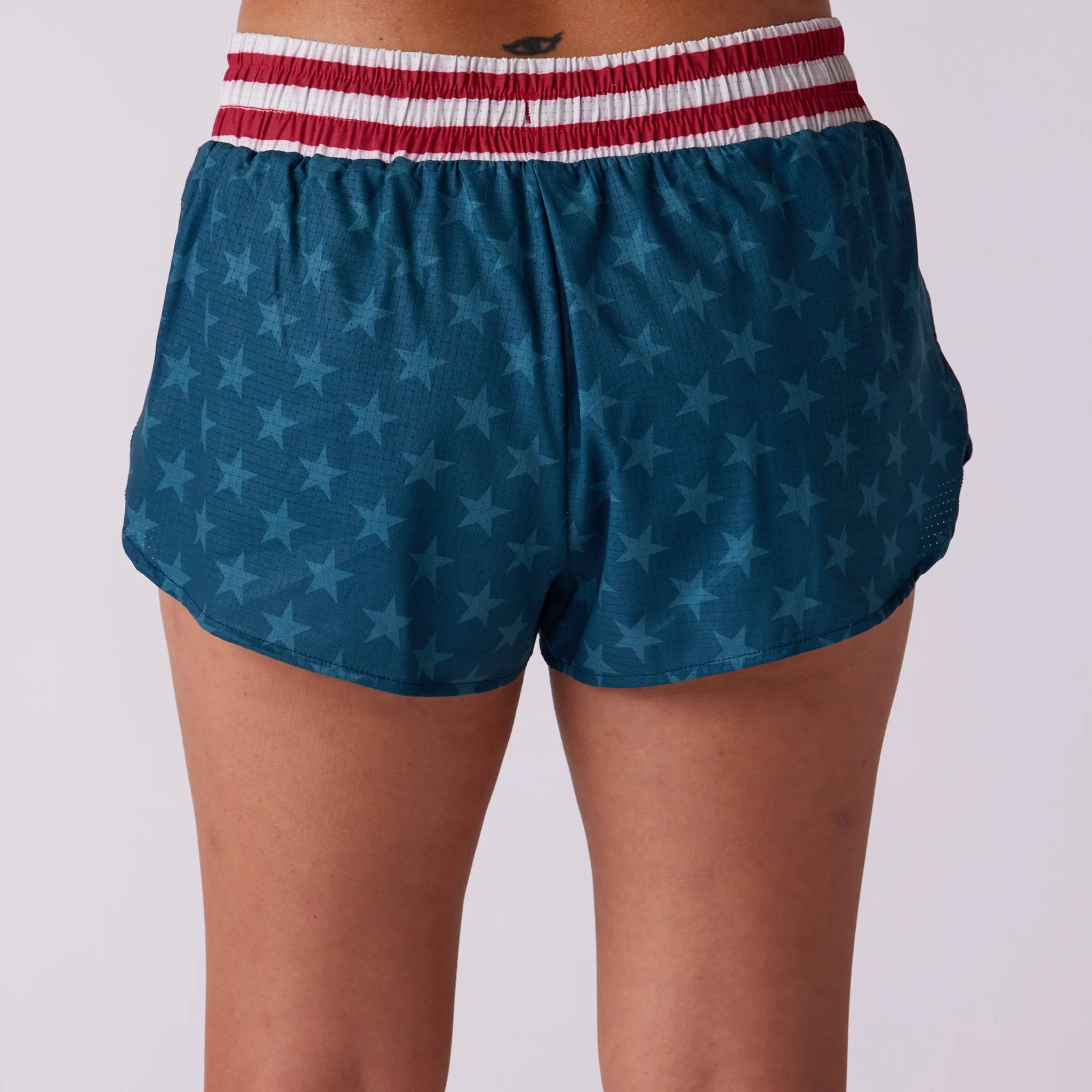 Women's Sprint 1.5" Lined Half Split Short - Stars