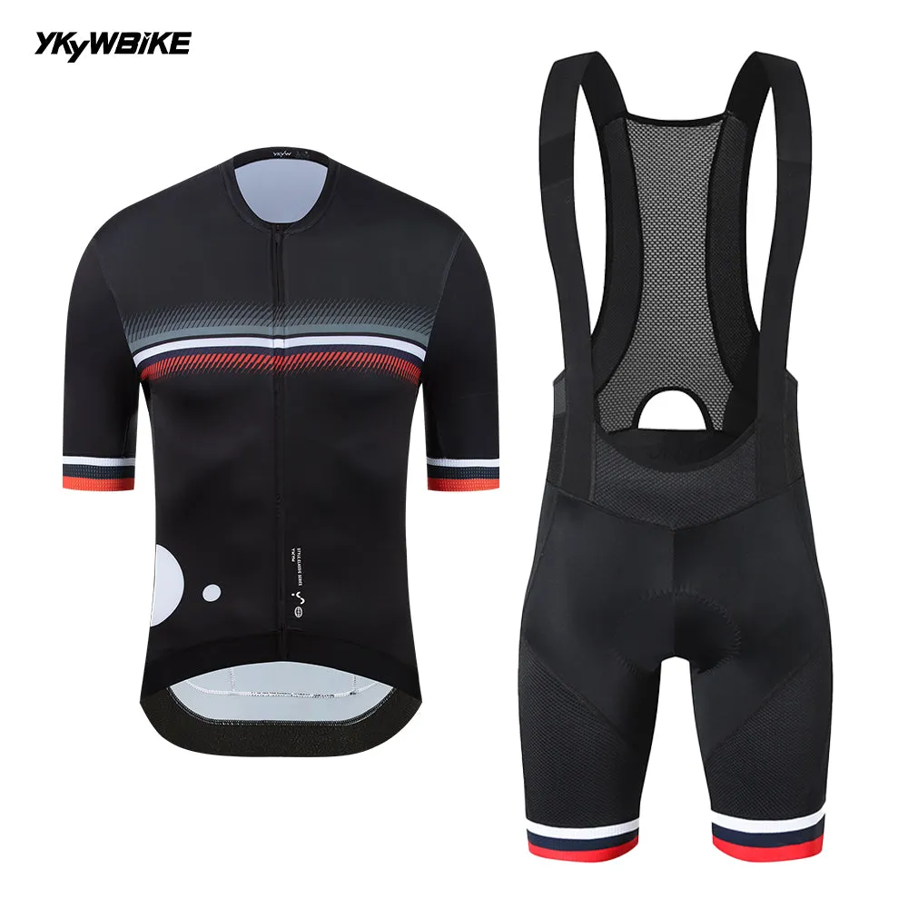 YKYW Summer Men's Cycling Short Sleeve Jersey Clothing Set 6 Hours Bib Shorts Suit Breathable Mtb Bicycle Clothing Road Bike Suit